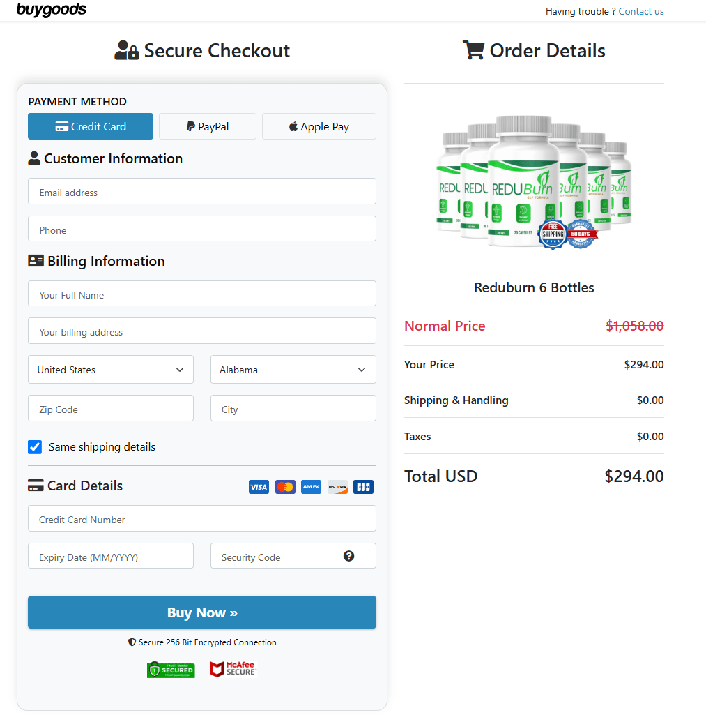 ReduBurn official website